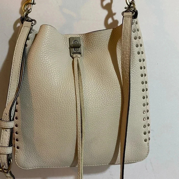 Rebecca Minkoff white gray pebbled leather crossbody handbag - Picture 14 of 14